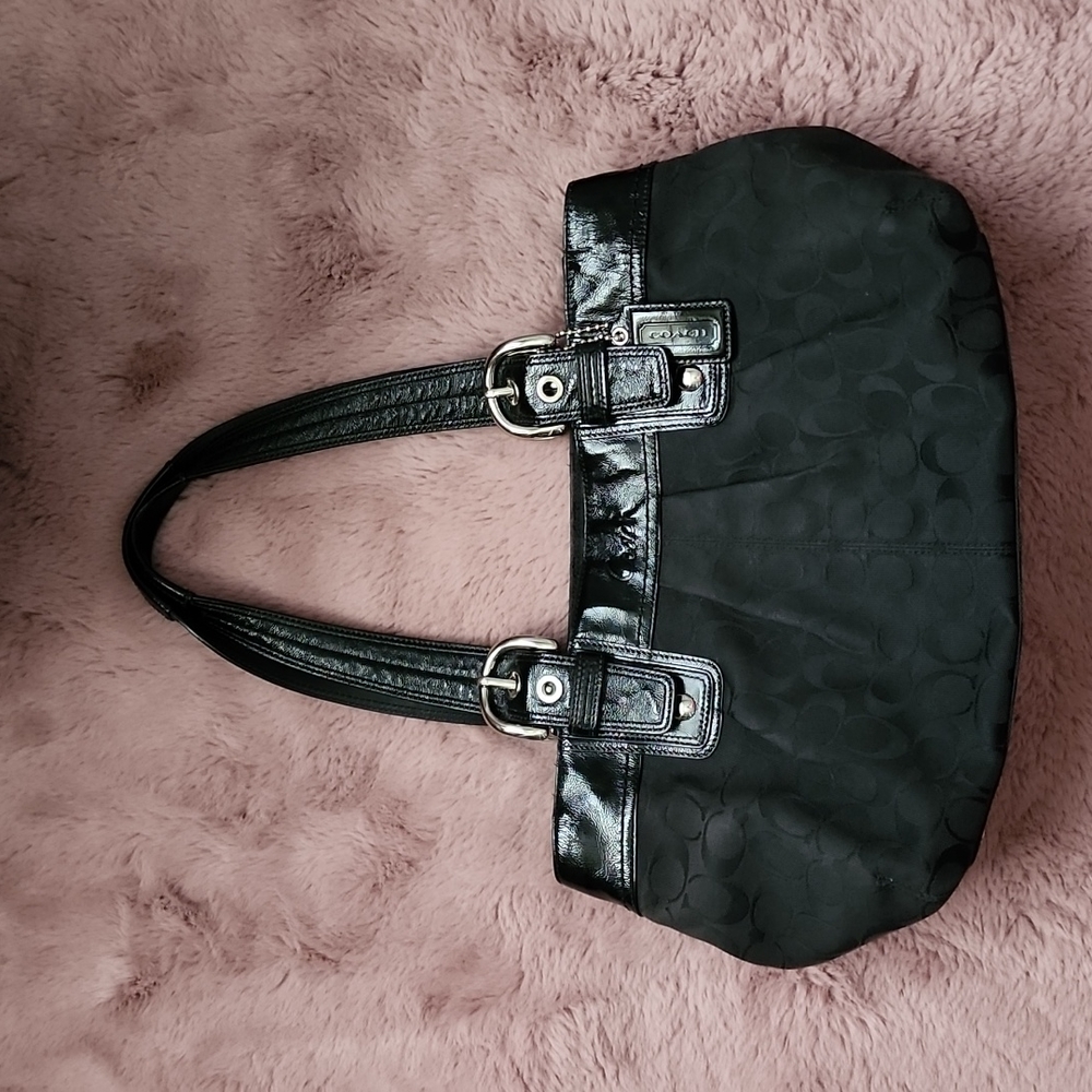Coach Signature Collection black monogram Soho Tote Bag